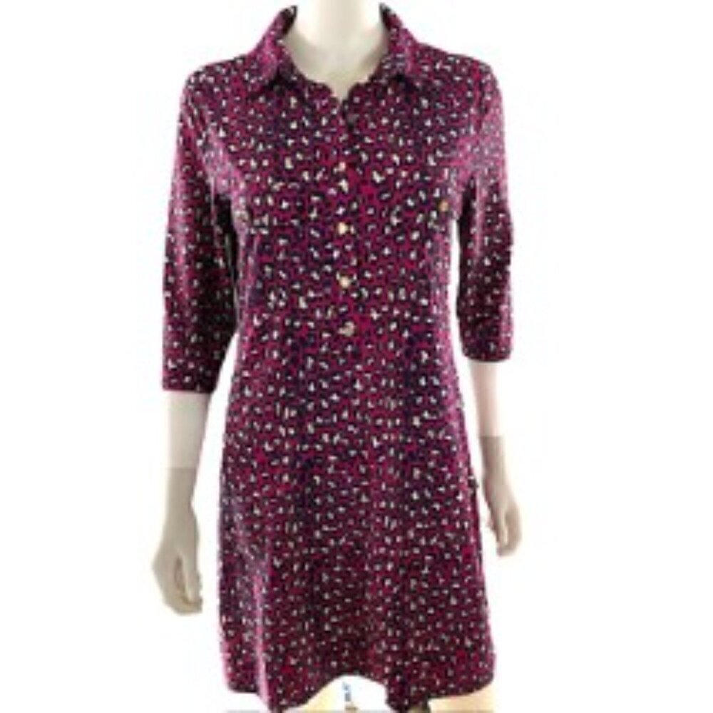 Jude Connally Sloane Purple Animal Print Dress Medium